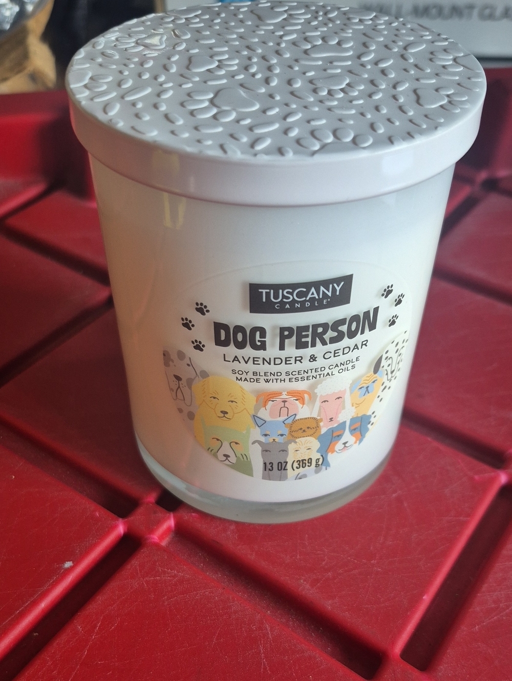 Dog Person Lavender & Cedar Scented Candle – White 13oz